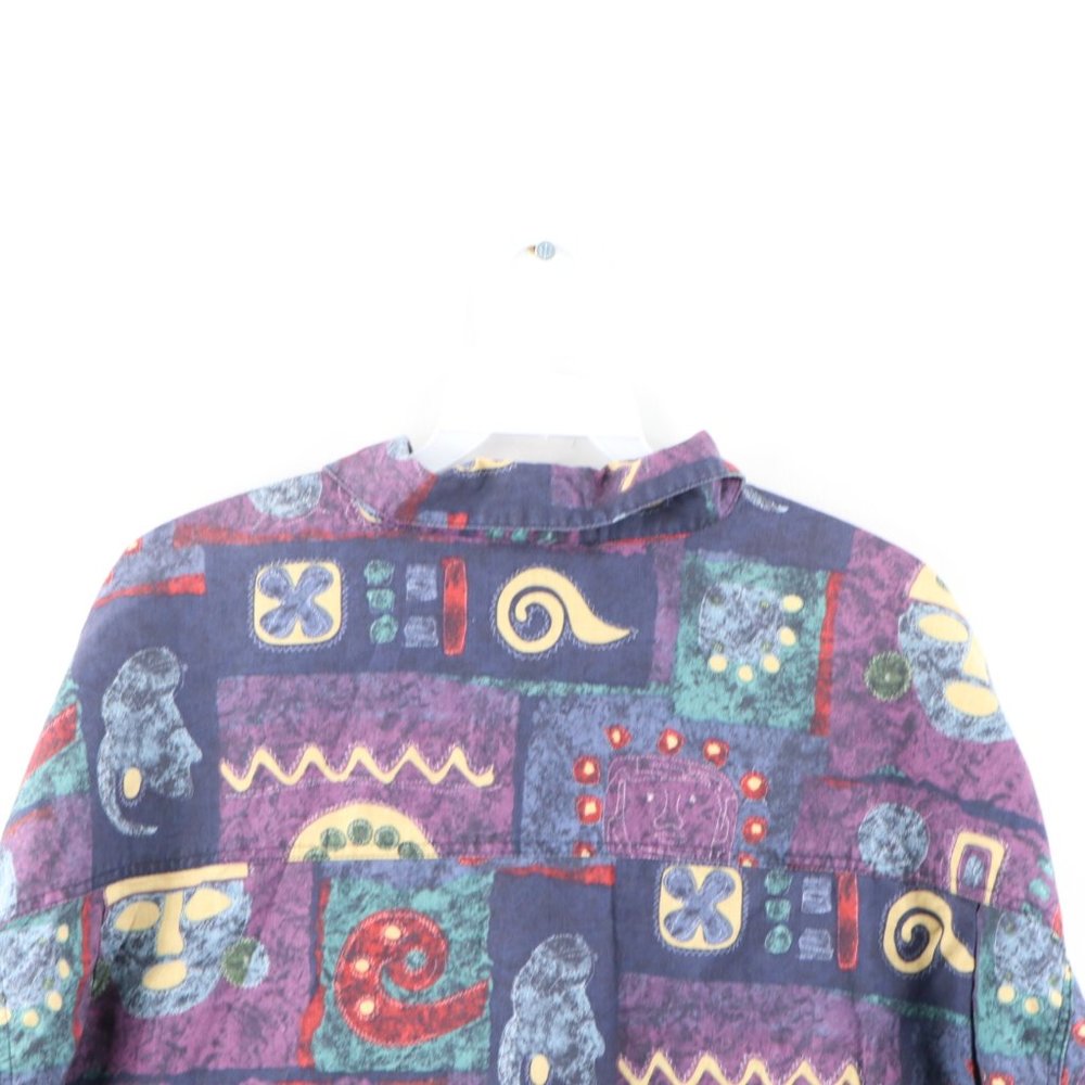 Vintage Abstract Geometric All Over Button Shirt - image 5
